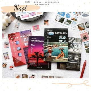 Quyển 20 tờ sticker với 3 loại giấy trang trí sổ tay