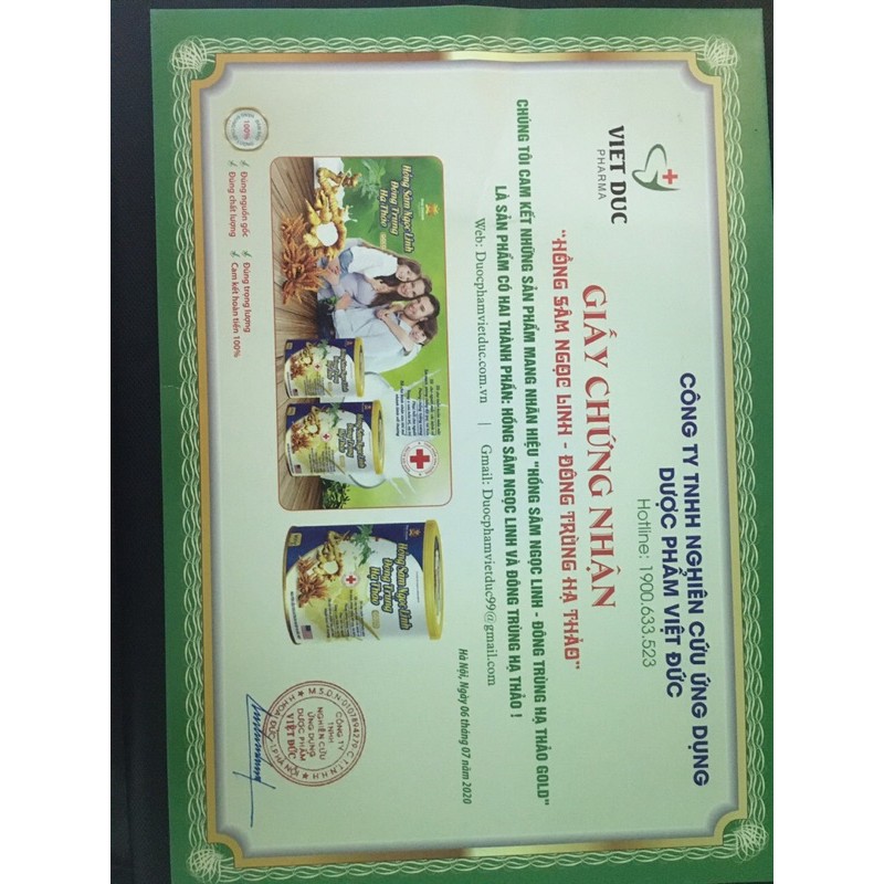 Sữa bột Hồng sâm Ngọc linh đông trùng hạ thảo 400g