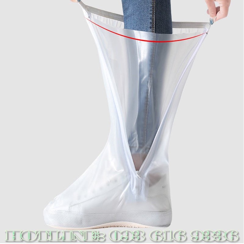 Ủng đi mưa 🏃𝐅𝐑𝐄𝐄𝐒𝐇𝐈𝐏🏃 Ủng bọc giày đi mưa cao cổ đế cao su chống trơn trượt chất liệu nhựa PVC cao cấp dầy dặn