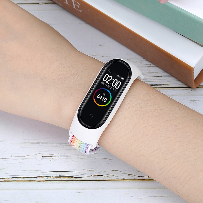 Dây đeo sợi nylon cho đồng hồ thông minh Xiaomi Mi Band 7 6 5 Miband 3 4