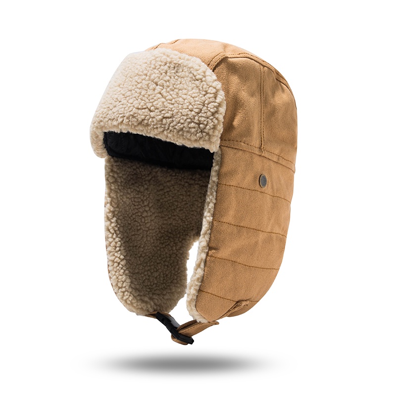 Mũ Trùm Đầu Cotton Lông Cừu Dày Dặn Bảo Vệ Tai Chống Lạnh Vào Mùa Đông Cho Nữ