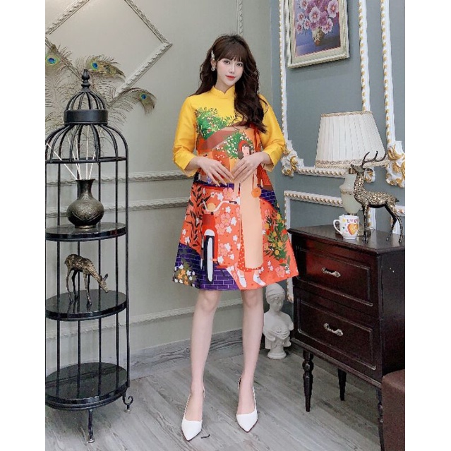🥰 Sét váy chữ A mẹ bé đẹp sang chảnh hàng thiết kế cao cấp đẹp áo dài tết giá rẻ