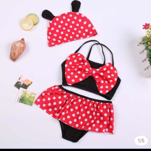 Bộ bơi bé gái kèm nón