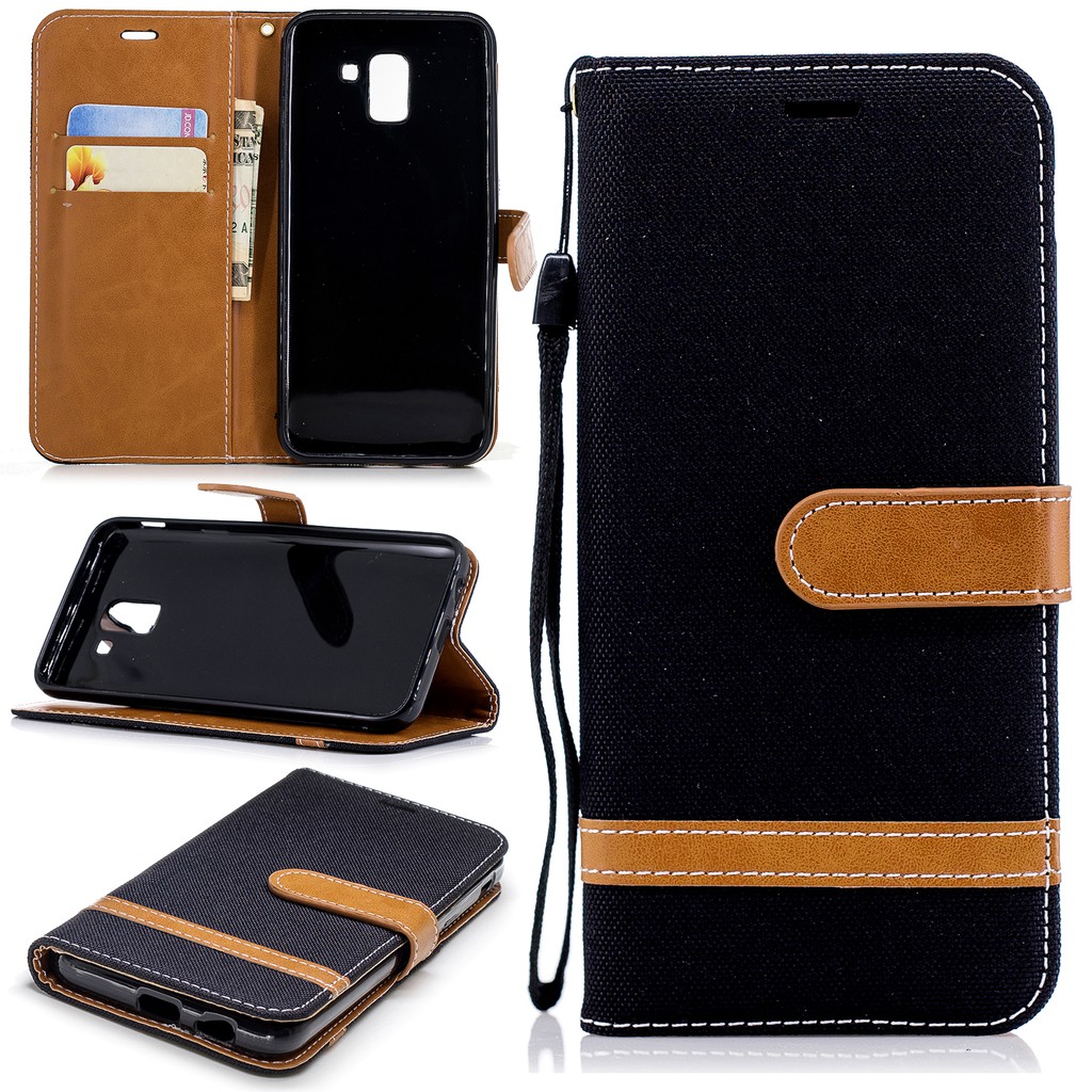 Bao da điện thoại vải denim cho Samsung Galaxy J6 2018/J6 Plus/J6 Prime | BigBuy360 - bigbuy360.vn