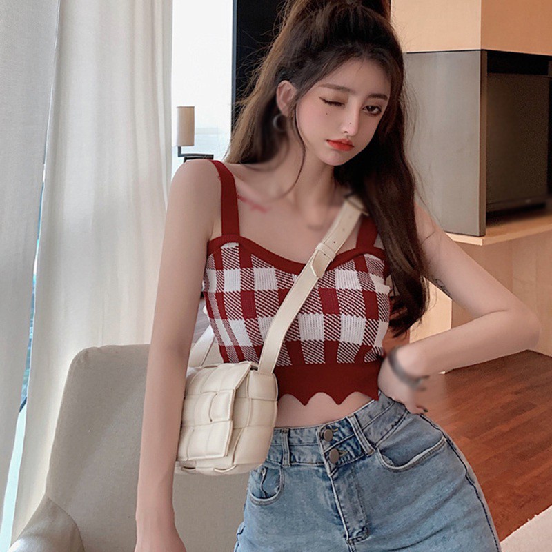 Áo hai dây không tay phong cách retro thời trang quyến rũ cho nữ