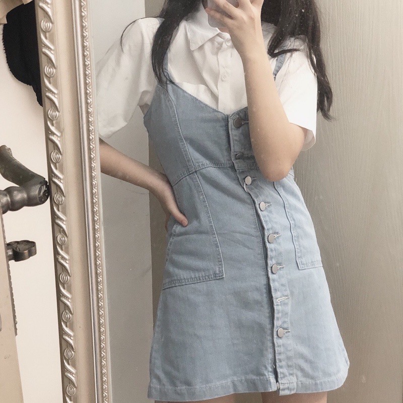 Váy jean 2 dây chất siêu đep