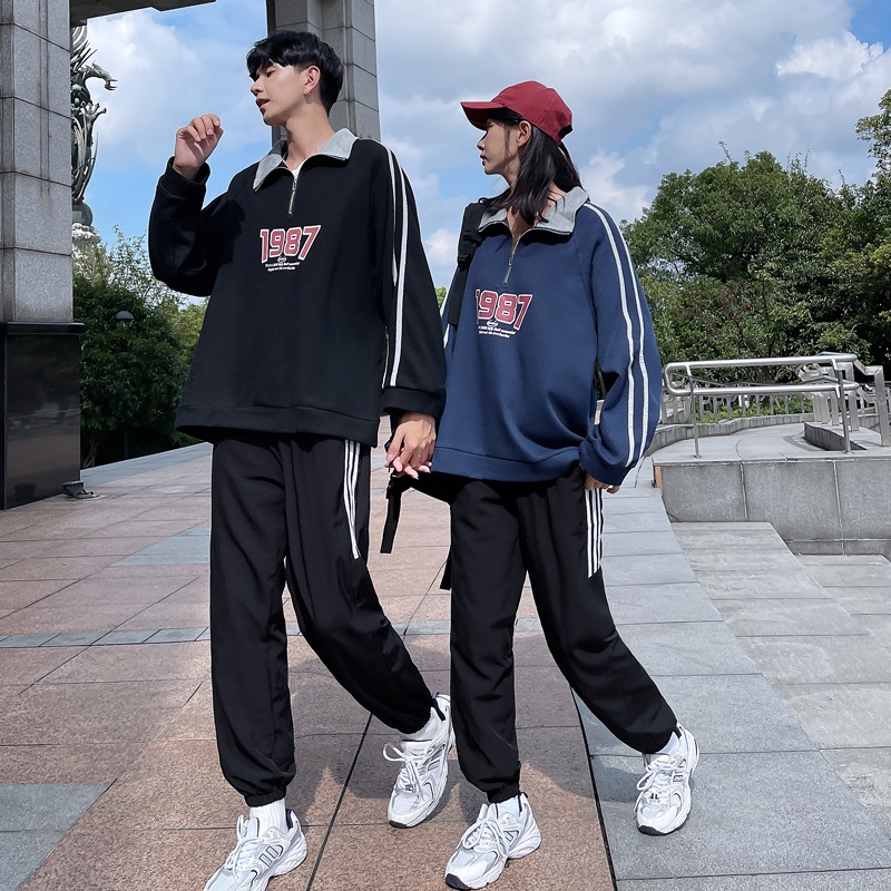 Áo POLO Dài Tay Cặp Đôi 1987 Sành Điệu, Nỉ Ngoại Dày Dặn Mịn Ảnh Thật Siêu Thời Trang Thu Đông 2022