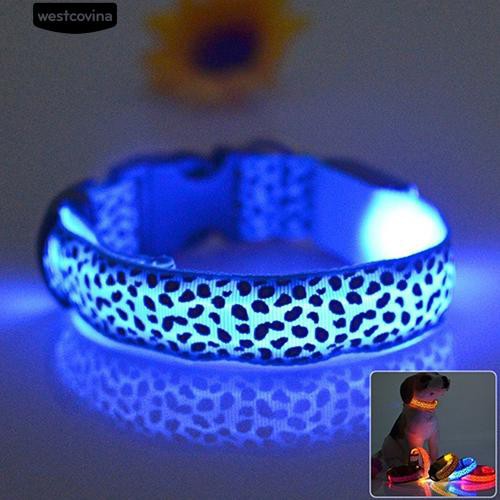 Vòng Cổ Họa Tiết Da Báo Có Đèn Led Cho Thú Cưng