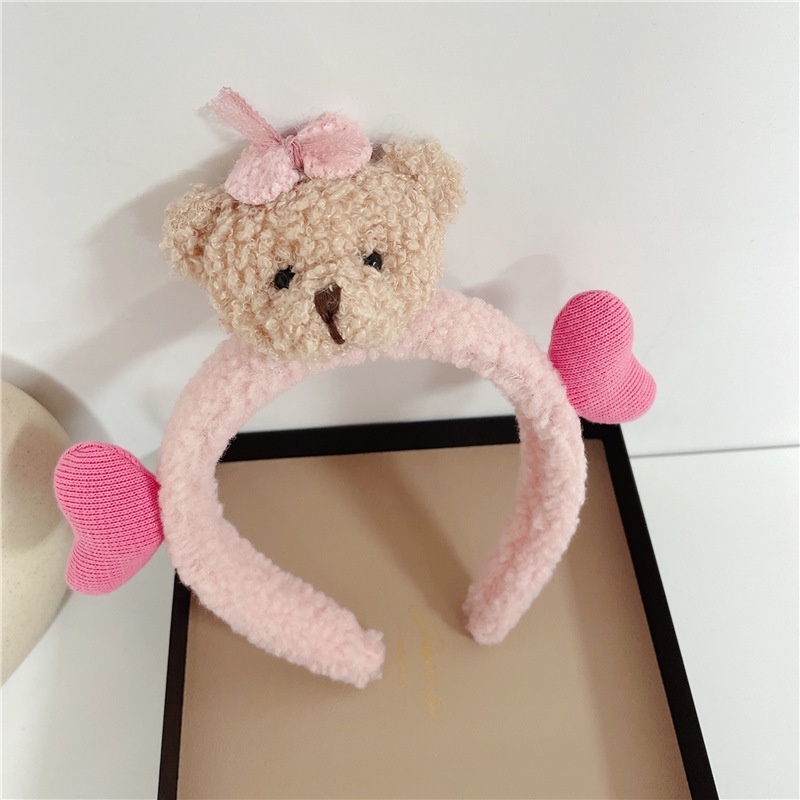 Băng đô cài tóc đính nơ họa tiết hoạt hình dễ thương cho nữ