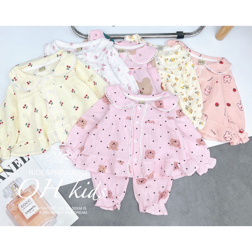 Đồ bộ xô muslin dài tay