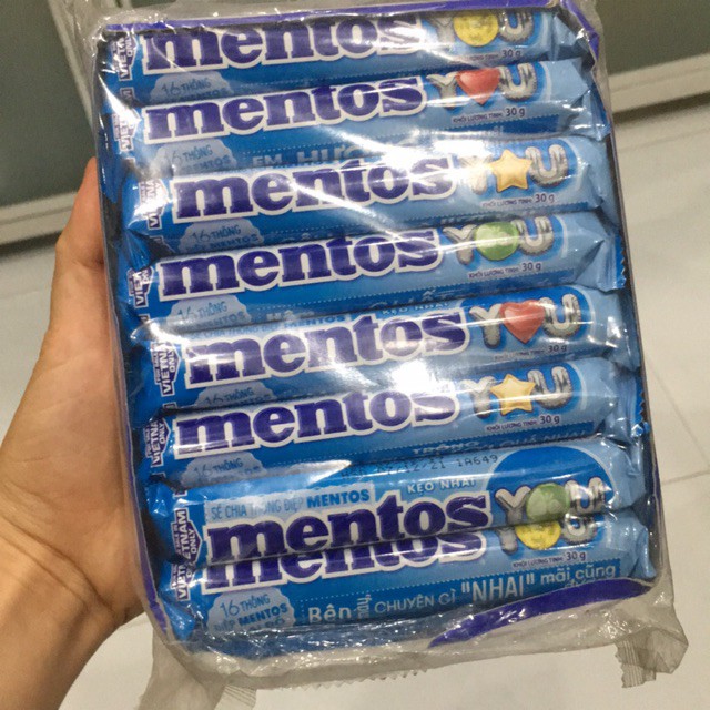 ( Gói 16 thỏi )Kẹo nhai Mentos Hương Bạc Hà