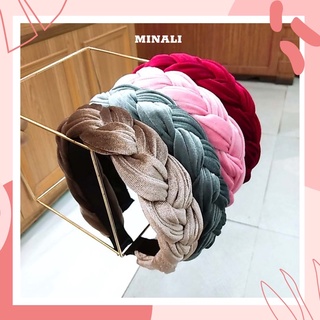 BỜM TẾT NHUNG CAO CẤP MÀU TRƠN PHONG CÁCH HÀN QUỐC VINTAGE MINALI