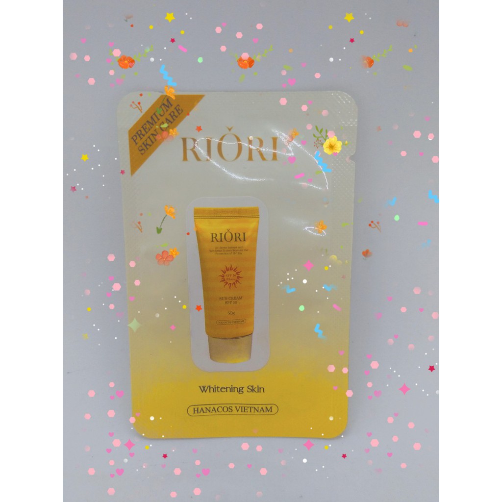 [MẪU TEST] KEM CHỐNG NẮNG RIORI SUN CREAM SPF50 dưỡng trắng da, ngăn ngừa lão hóa