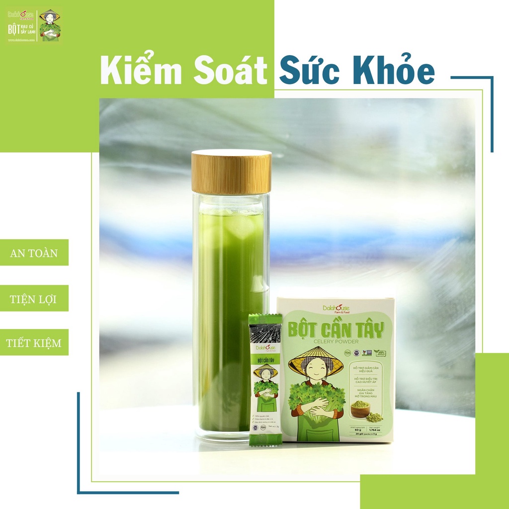 Bột cần tây nguyên chất Dalahouse 60g bột nghiền mịn từ cần tây hữu cơ sấy lạnh