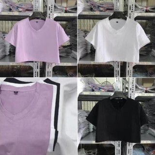 Áo CROPTOP Nữ hở eo cổ tim/cổ tròn trơn