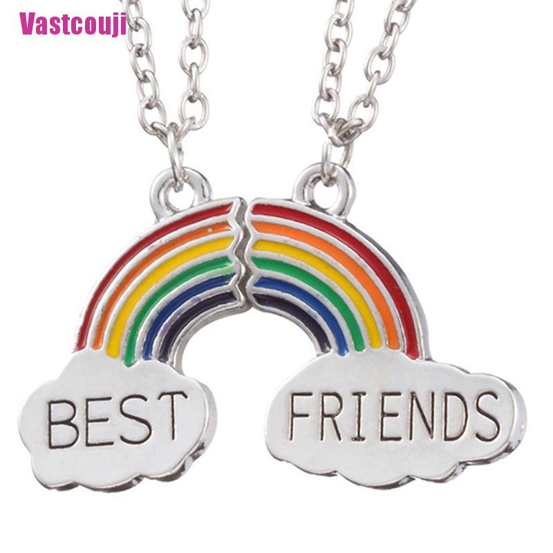 1 Cặp Vòng cổ Tình Bạn Mặt Đám Mây Cầu Vồng