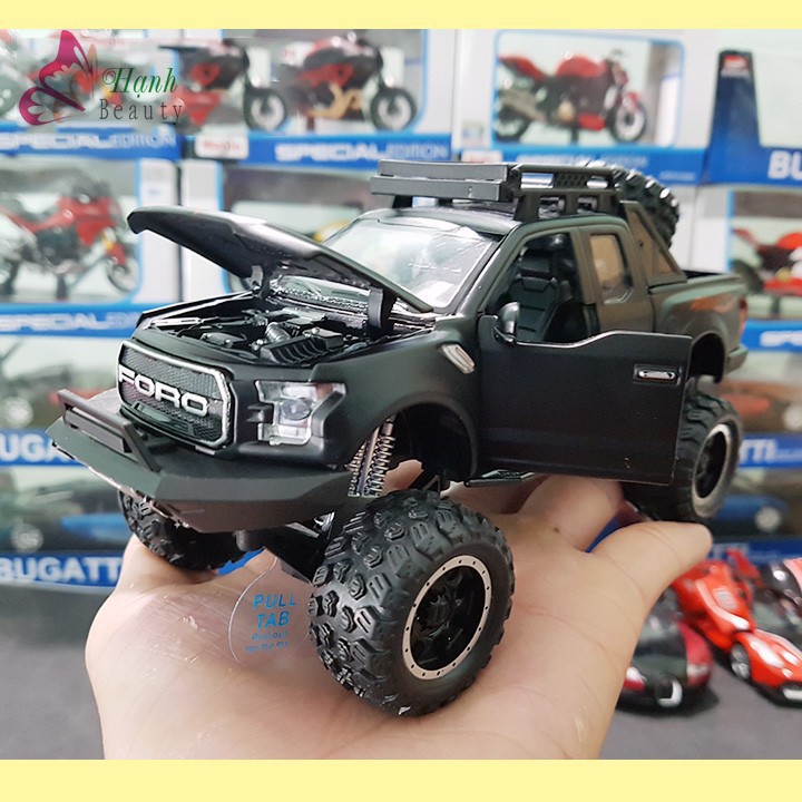 Xe mô hình bán tải Ford F150 Offroad 1:32 bằng sắt có đèn và âm thanh