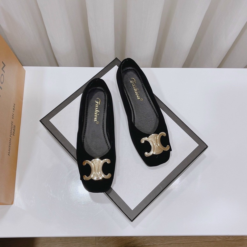 GIÀY BÚP BÊ NHUNG PHỐI KHOÁ