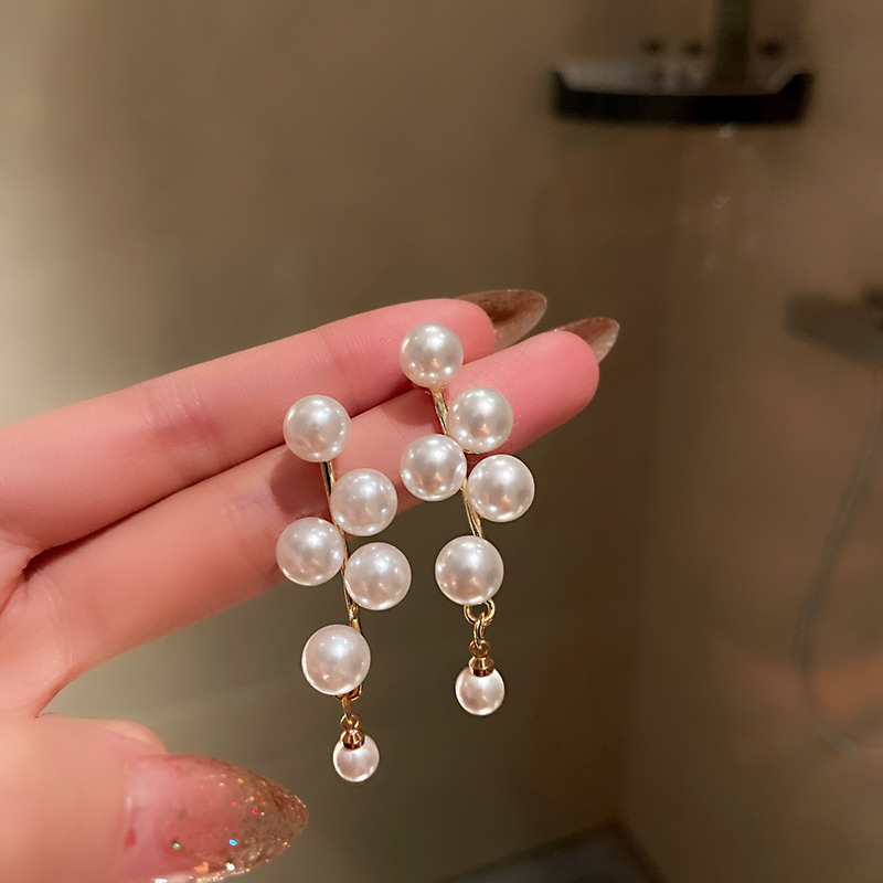 Khuyên Tai Đính Hạt Ngọc Trai Nhân Tạo Phong Cách vintage