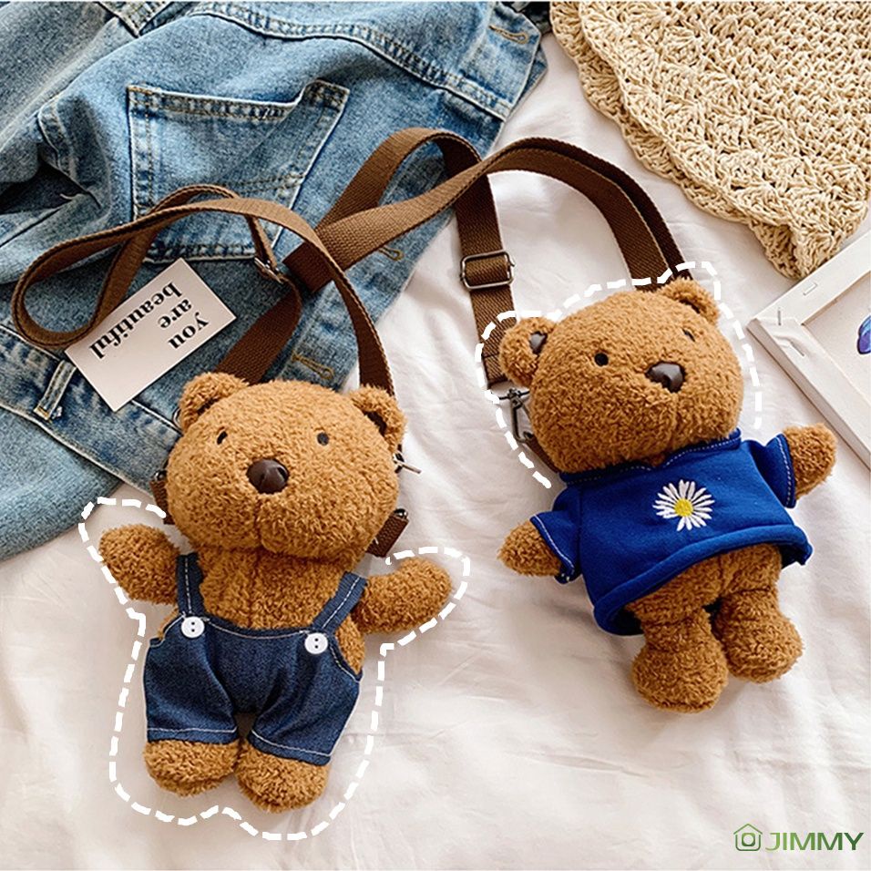 Dễ thương Túi gấu sang trọng điện thoại di động Túi nữ làn sóng mới Hàn Quốc phiên bản của Hoang Dã Net người nổi tiếng cô gái Vai Sứ Giả túi