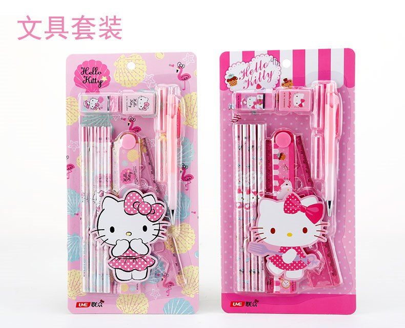 Bộ Dụng Cụ Học Tập Hình Hello Kitty Xinh Xắn Cho Bé