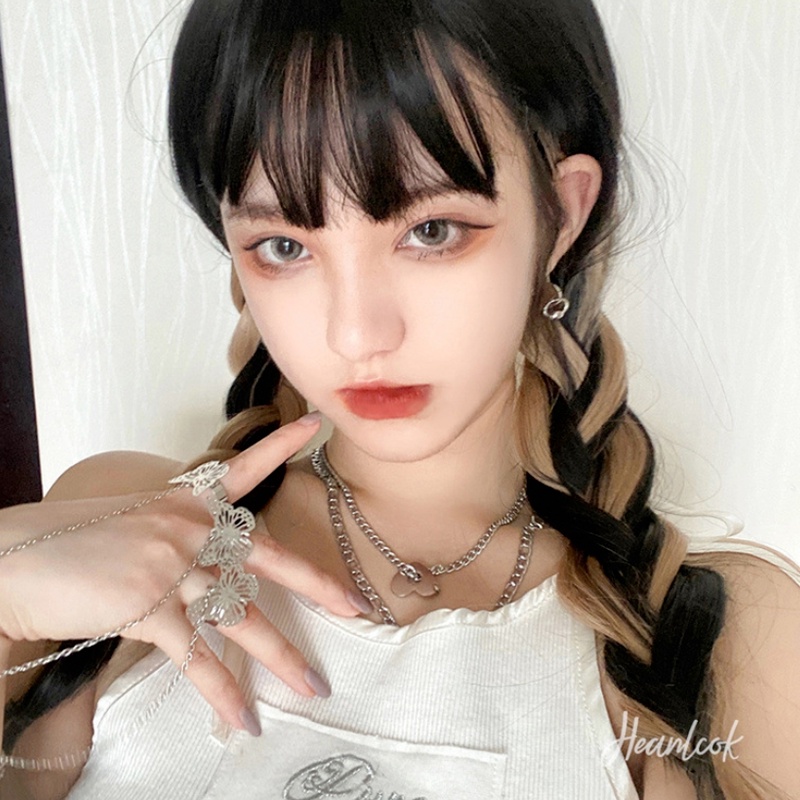 Tóc Giả Thẳng Dài Nhuộm Màu Nhiều Màu Sắc Thời Trang Cho Nữ