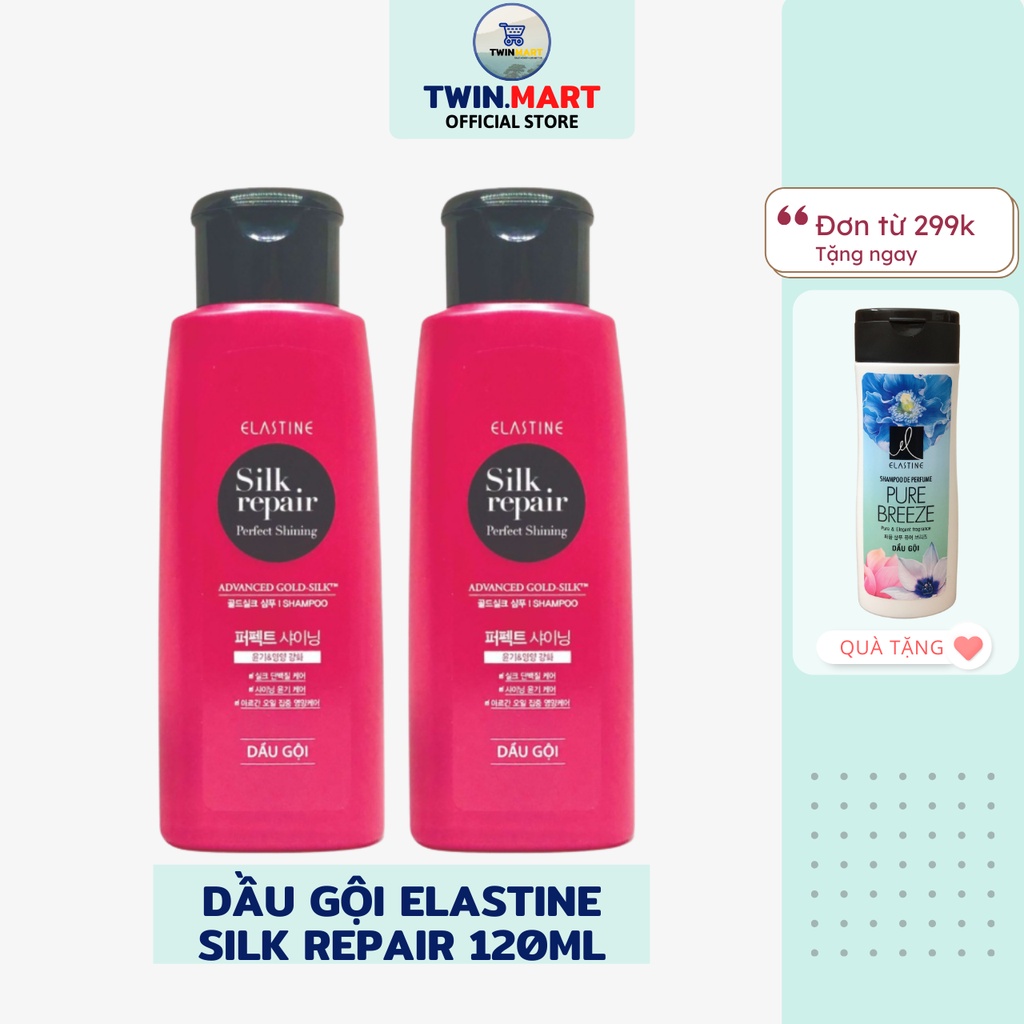 [ĐƠN 299K TẶNG SỮA TẮM 36K] Dầu gội Elastine Silk Repair 120ml nhập khẩu Hàn Quốc - chai mini du lịch