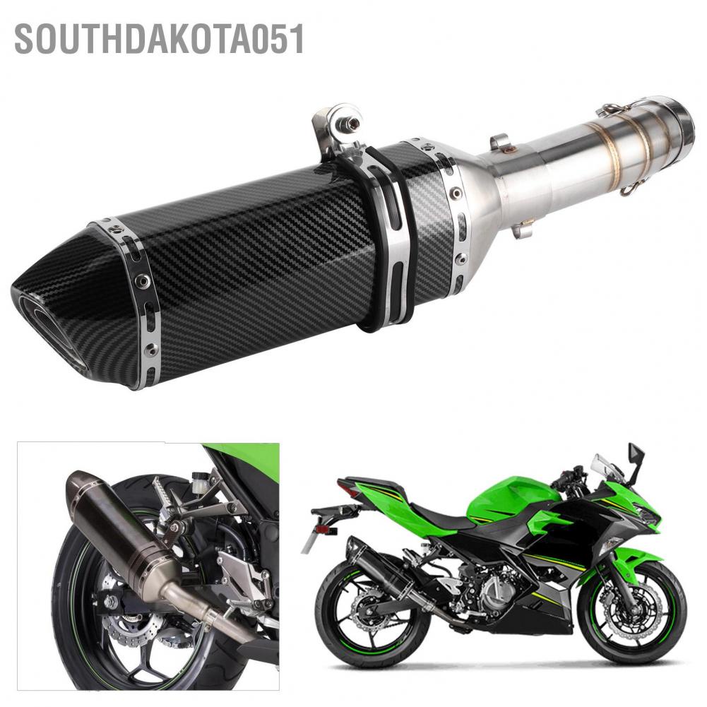 Bộ Ống xả giữa + sau sợi carbon giảm thanh với DB Killer Fit cho xe máy Kawasaki Ninja 400 Z400 2018‑2020