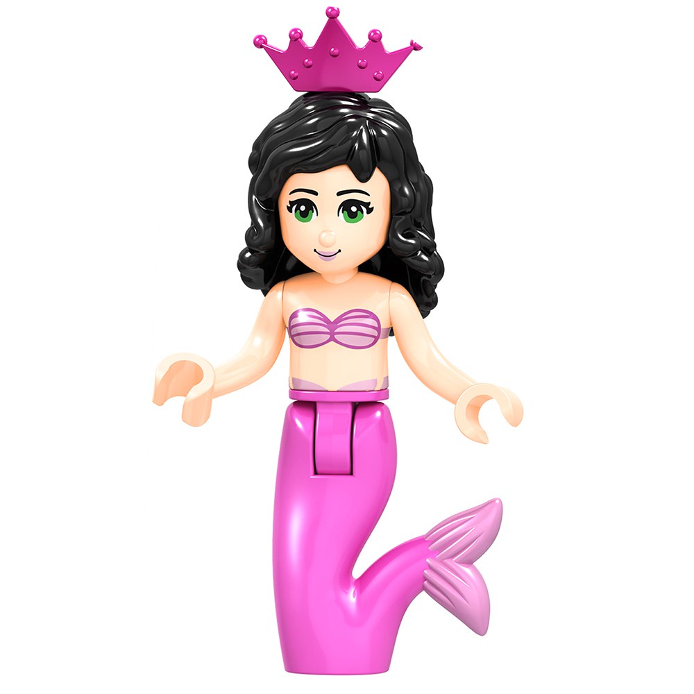 DISNEY Lego Đồ Chơi Lắp Ráp Mô Hình Nhân Vật Elsa Cinderella Ariel