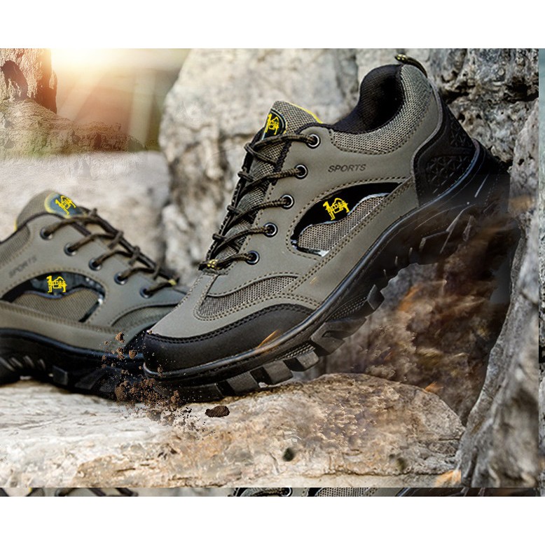 GiàyThể thao 👟 Nam chống trơn leo núi ổn định thân nhiệt khử mùi thoáng êm phù hợp đi làm hd68