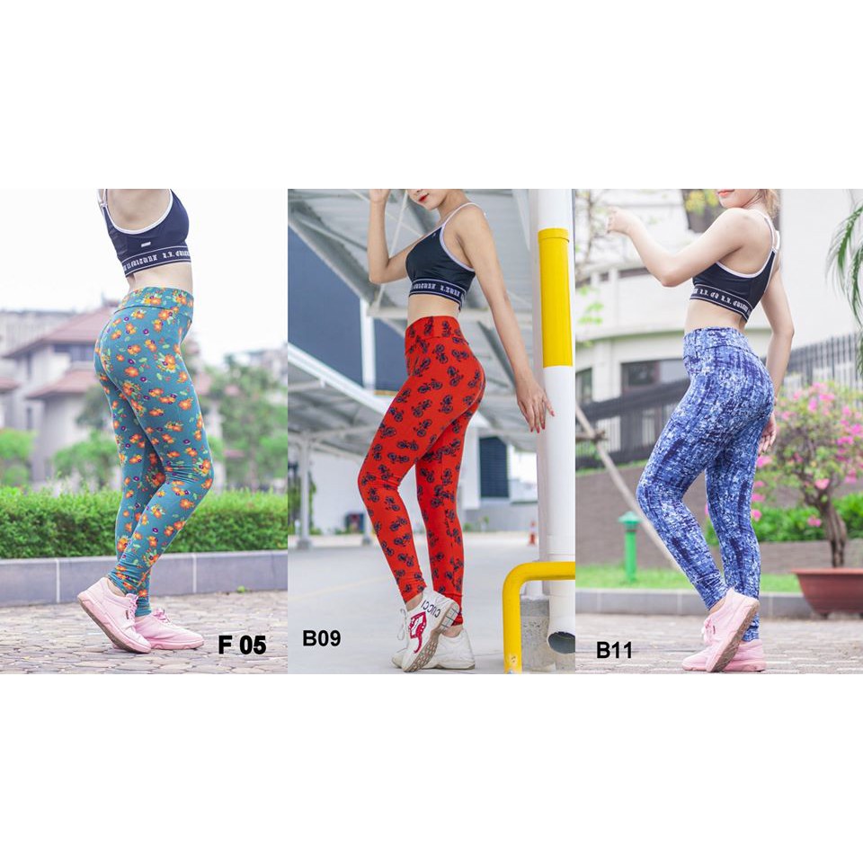 Quần Legging nữ họa tiết, co giãn 4 chiều  tập gym/yoga thoải mái, không bai xù, tôn dáng chuẩn đẹp!