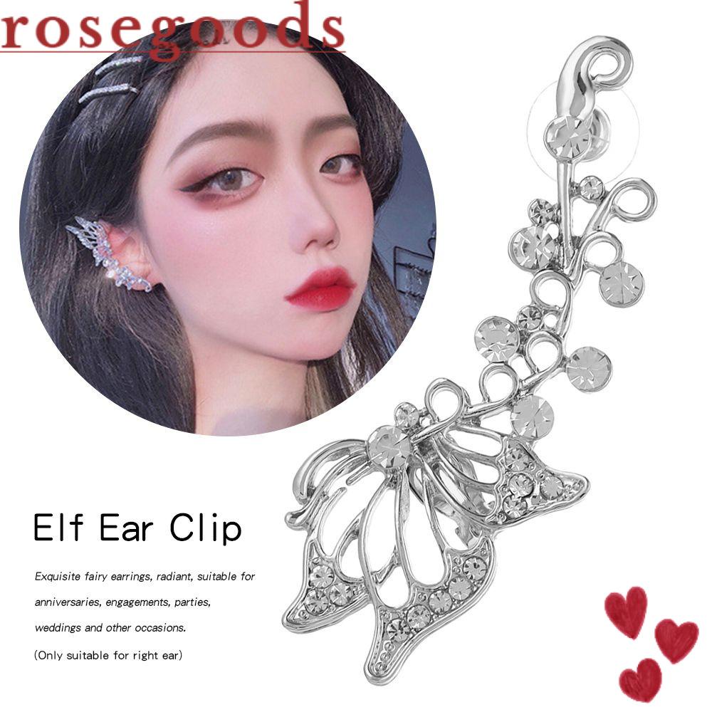 Khuyên Vành Tai Hình Hoa Hồng|Băng Đô Quấn Tai Màu Sắc Phong Cách Punk