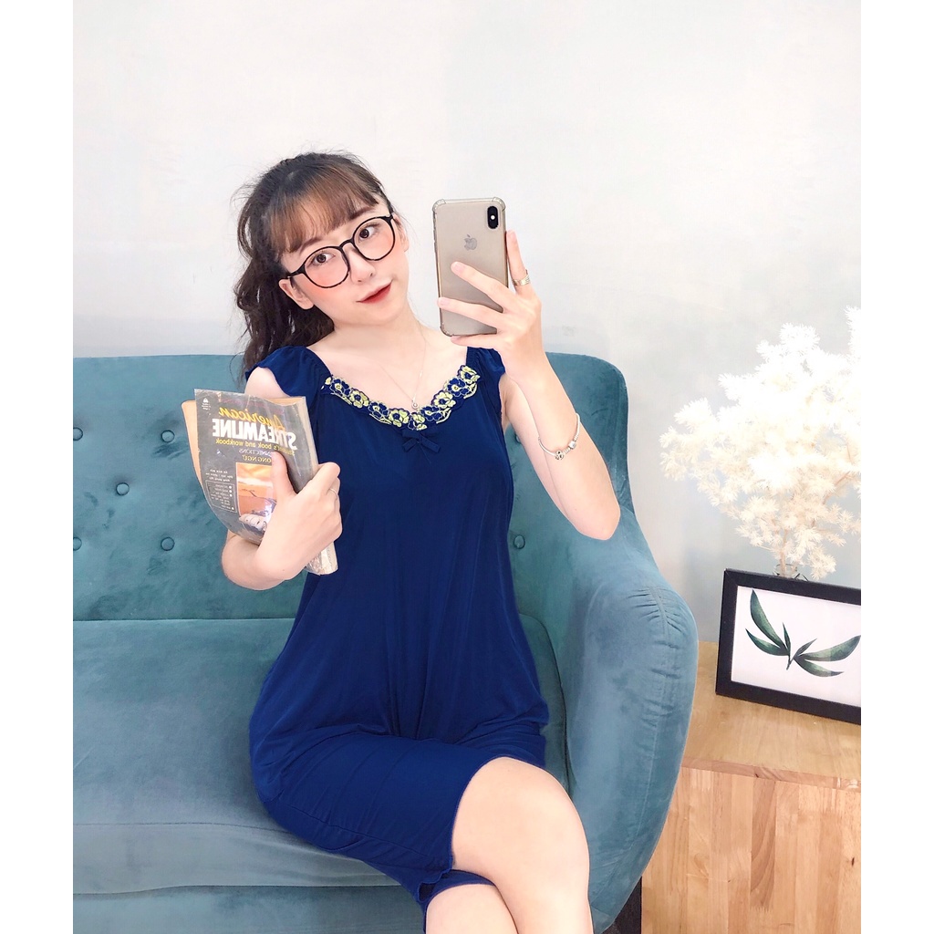 S04 Bộ đồ mặc nhà 2 dây thun lạnh, ren viền cổ | BigBuy360 - bigbuy360.vn