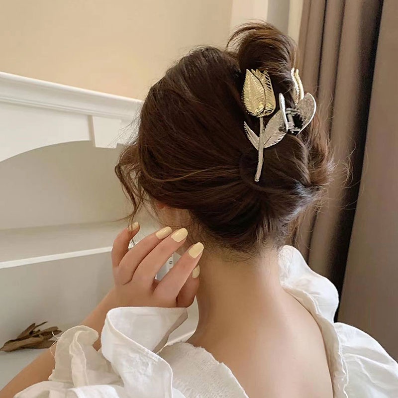 Kẹp Tóc Kim Loại Hình Cá Mập Phong Cách Hàn Quốc