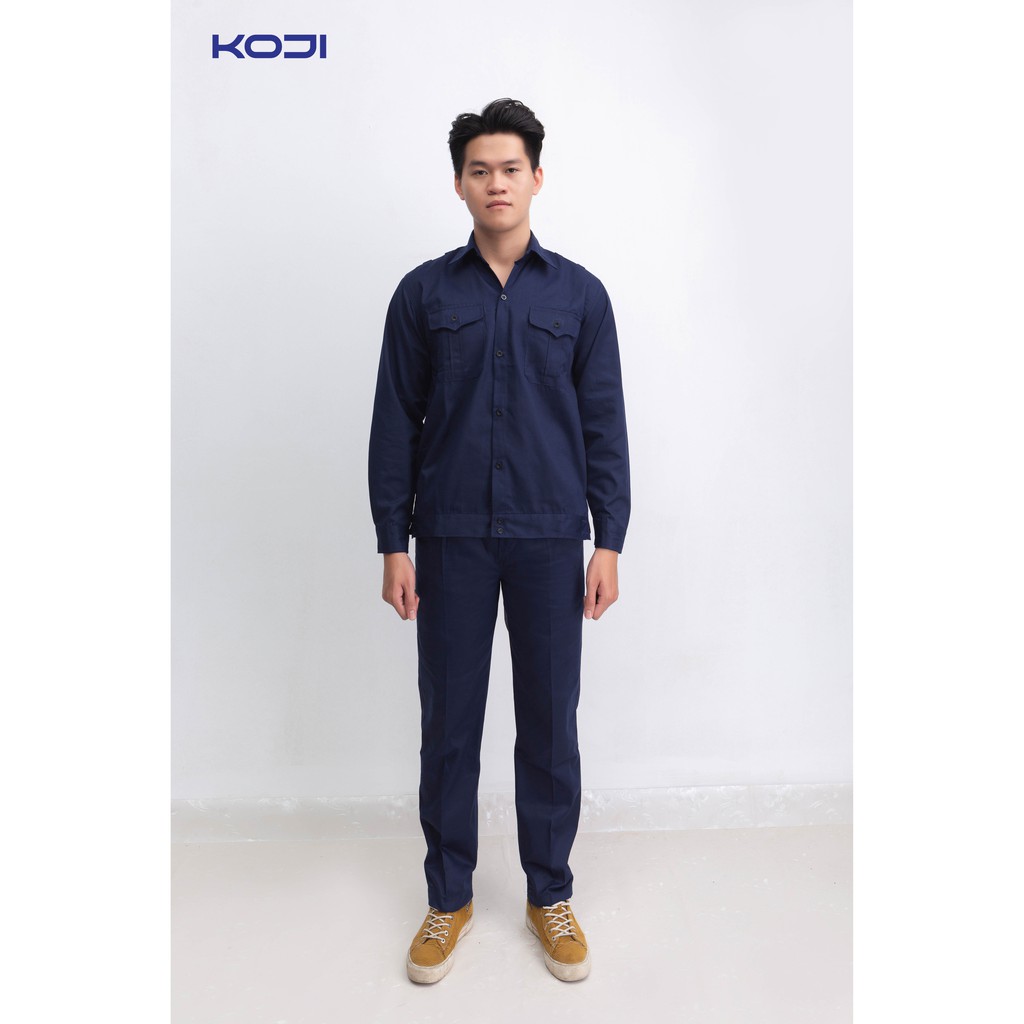 Bộ quần áo bảo hộ lao động KJ216 màu tím than
