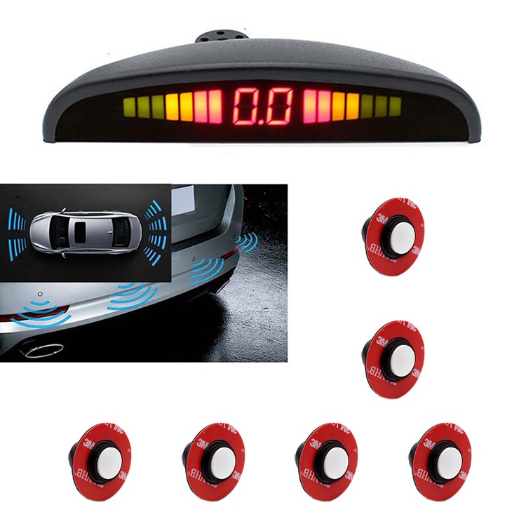 Cảm biến lùi ô tô cao cấp giống cảm biến theo xe - loại 6 mắt 4 mắt sau 2 mắt phía trước