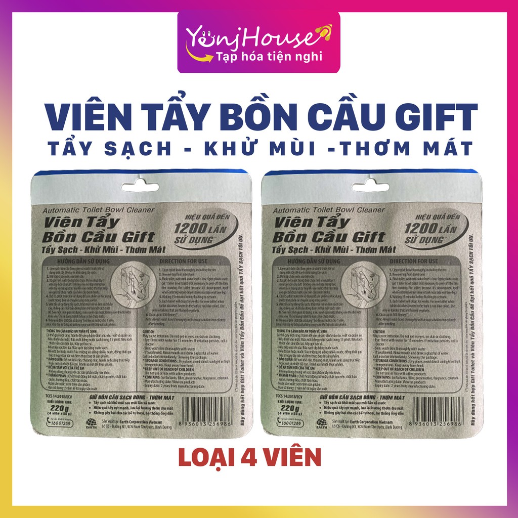 [KHỬ MÙI DIỆT KHUẨN] VIÊN THẢ BỒN CẦU GIFT - YENJHOUSE