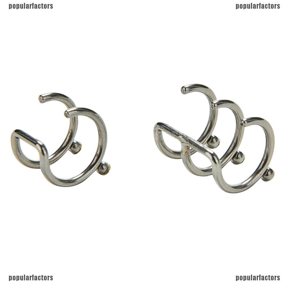 Khuyên Tai Bạc 2 / 3 Lớp Đính Đá Đơn Giản Thời Trang