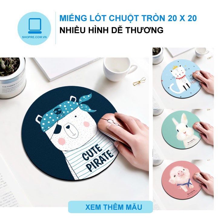 Miếng lót chuột nhiều màu dễ thương đường kính 20cm