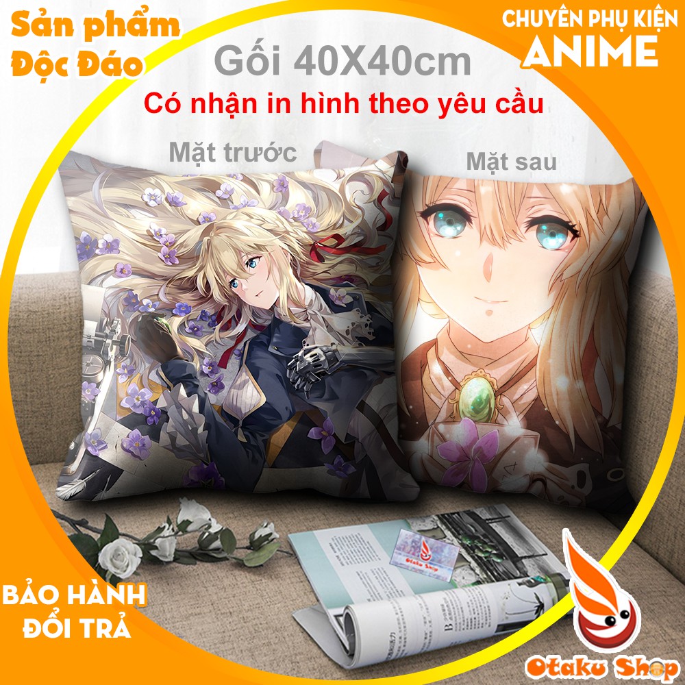 Áo gối, bao gối Anime Violet Evergarden dùng tựa lưng trang trí ghế sofa kích thước 40 x 40cm - Otaku Shop