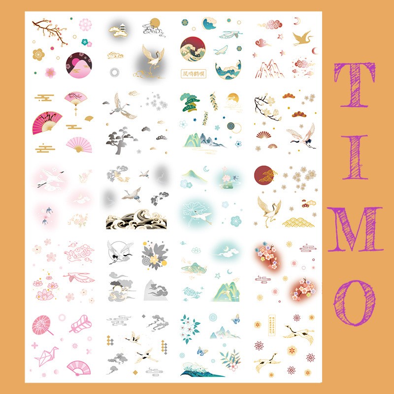 Miếng sticker cổ trang bán lẻ 10 tấm trang trí dán sổ tay decor nhật ký ST1COTRANG6T