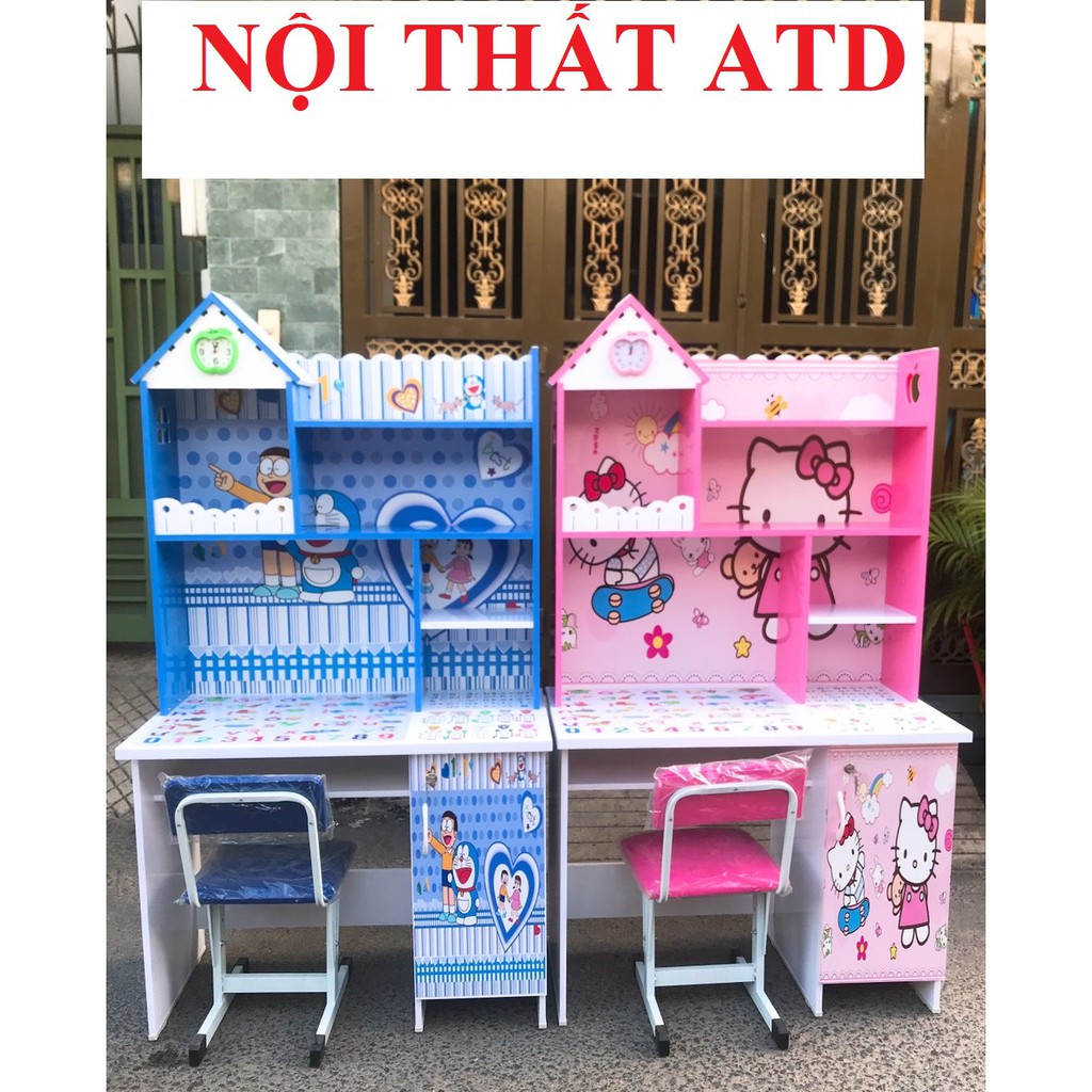 Bàn học sinh trẻ em doremon, kitty, công chúa, siêu nhân nhện loại 80cm và 1m | BigBuy360 - bigbuy360.vn