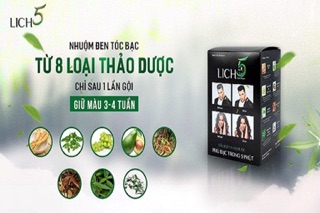 Dầu gội đen tóc Lich5 [dầu gội nhuộm tóc thảo dược tốt nhất]
