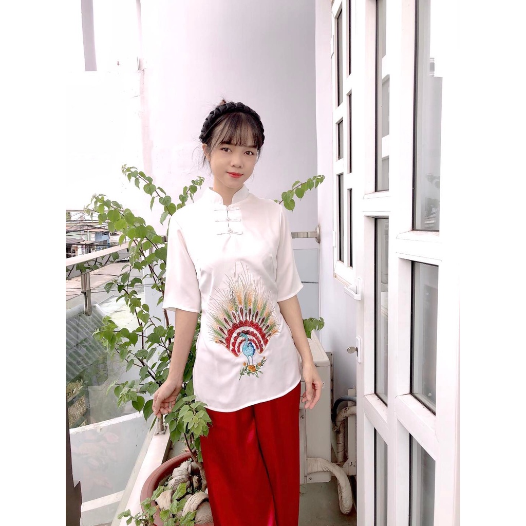 ĐỒ LAM ĐI CHÙA #Mã Freeship Xtra RP028# Mẫu Chim Công