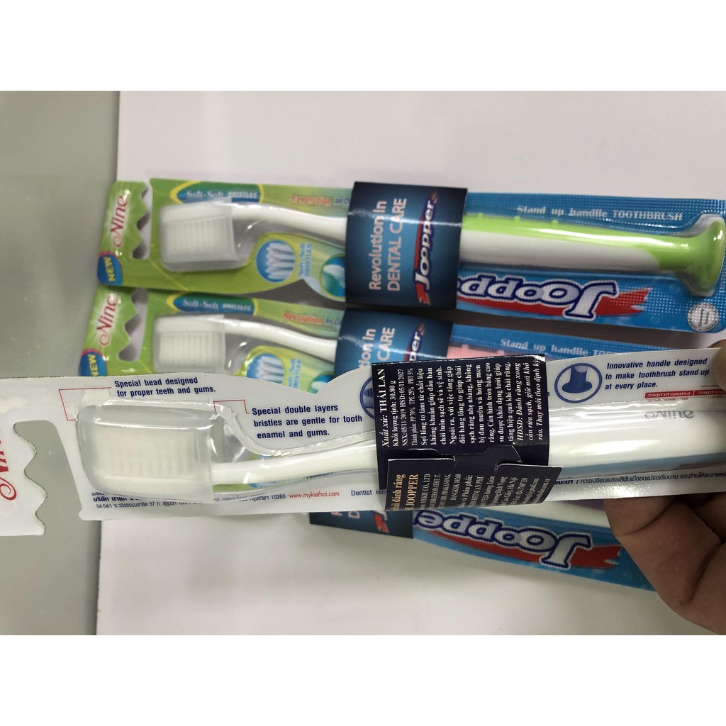 <HÀNG CÔNG TY>Bàn chải Nine JOOPER đơn người lớn THÁI LAN