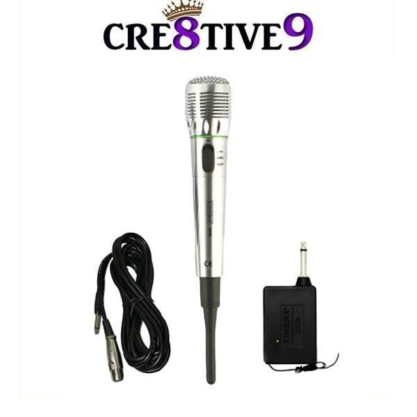 Micro không dây hát karaoke, Mic có &amp; không dây 2 trong 1, mua dụng cụ hát karaoke mẫu mới