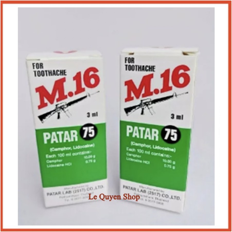 Chai Dầu Giảm Đau Răng , sâu răng Patar 75 M.16 3ml Thái Lan