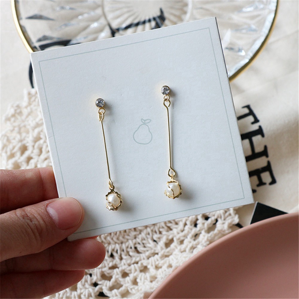 Đôi khuyên tai đính đá và ngọc trai thanh lịch cho nữ