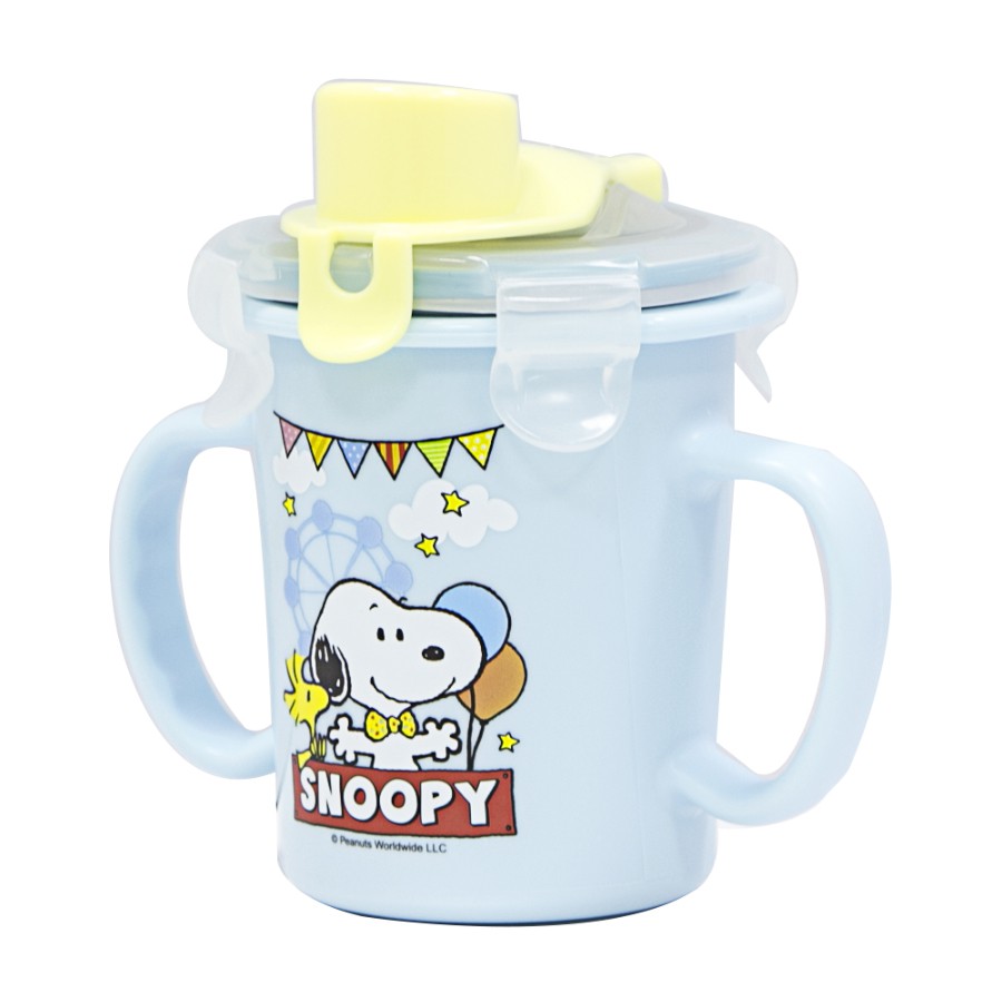 Ly cho bé dạng nắp bật có quai cầm 270ml Lock&amp;Lock Snoopy Amusement Park LSP475