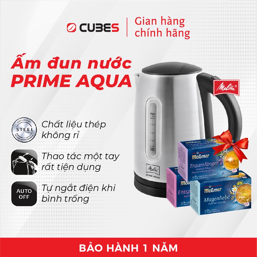 Ấm đun nước Melitta Prime Aqua - Nhập khẩu từ Đức